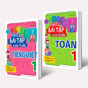 Combo 2 Cuốn Phiếu Bài Tập Cuối Tuần Toán Và Tiếng Việt 1