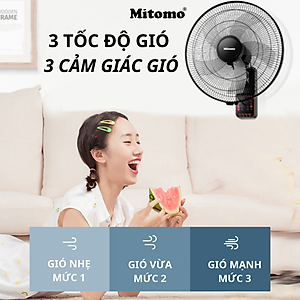 Quạt treo tường Mitomo FTT-60 hàng chính hãng, có điều khiển tử xa, động siêu xịn bảo hành 24 tháng