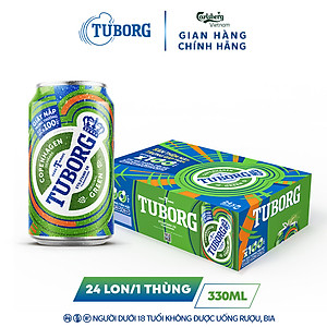Thùng 24 lon Bia Lager Tuborg (330ml/lon) - Độ cồn 4.6%