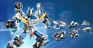 Đồ chơi xếp hình, lắp ráp Qman 41104 – Cảnh sát biến hình (453 mảnh ghép)