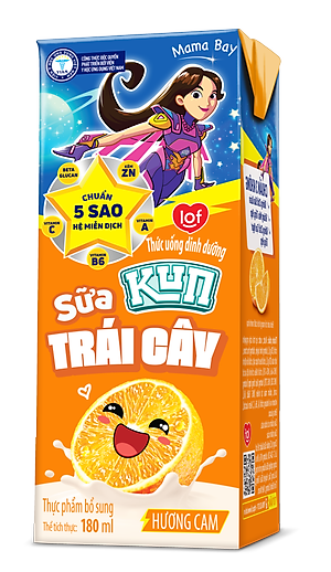 Thùng 48 Hộp Sữa Trái Cây Hương Cam KUN 180ml/hộp ( thẻ cào)