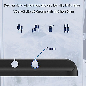 Kẹp Dán Cố Định Dây Cáp KitAcoom, Đế Kẹp Dây Sạc Điện Thoại, Dây Tai Nghe, Cáp Chuột Máy Tính - Hàng Chính Hãng