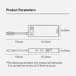 Hub chuyển đổi đa năng 8 trong 1 Baseus CAHUB-CV0G ( Type-C to HDMI/ USB3.0/ LAN / SD Card Reader/ Type C PD 100W, Multifunctional HUB) - HÀNG CHÍNH HÃNG