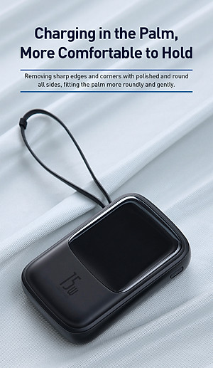 Pin sạc dự phòng BASEUS Qpow Digital Display 3A 10.000MAH kèm cable iPhone - Hàng chính hãng