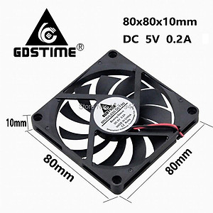 1 Quạt Tản Nhiệt Không Chổi Than Dc 5v 2pin 8010s 8cm 80mm 80x80 X 10mm