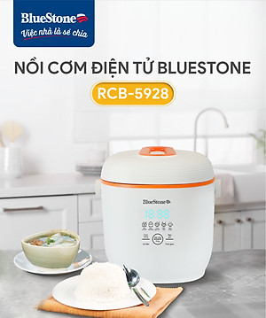 Nồi Cơm Điện Tử BlueStone RCB-5928 - 0.6 Lít - 350W - Điều Khiển Cảm Ứng - Hẹn Giờ - Giữ Ấm - Lòng Nồi 1.5mm - Bảo Hành 2 Năm - Hàng Chính Hãng