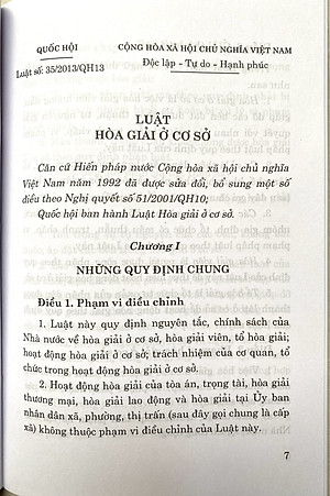 Luật Hoà giải ở cơ sở ( hiện hành) 