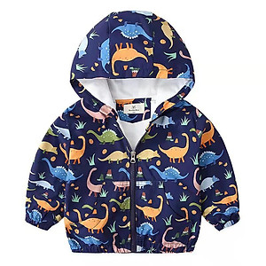 Áo khoác gió bé trai 2-7 tuổi 2 lớp in hình ngộ nghĩnh, Áo gió cho bé xuất Hàn bên trong lót cotton hàng Quảng Châu