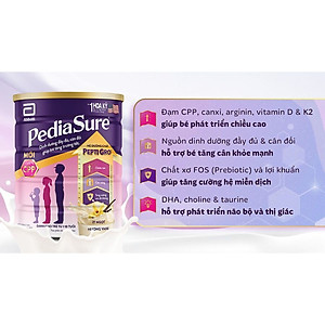 Sữa Bột Abbott Pediasure B/A hương Vani Ít Ngọt Lon 380g