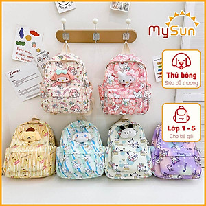Balo cặp Hello Kitty Kuromi cho bé gái mẫu giáo học sinh cấp 1 tiểu học lớp 1 2 3 cute dễ thương MySun