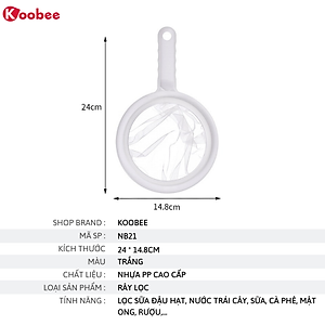 Rây lọc sữa hạt cao cấp KooBee - Túi vải lọc sữa đậu nành, bã hạt tiện dụng NB21