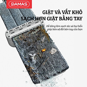 Cây lau nhà tự vắt thông minh tự gấp gọn , chổi lau xoay 360 độ dễ dàng len lỏi vào các vị trí khó lau -  Thiết kế nhỏ gọn, tiện dụng, tiết kiệm không gian khi cất giữ, có thể dựng đứng độc lập mà không cần đến thanh kẹp tường - DAMAS Pro M232