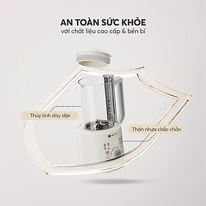 Máy làm sữa hạt Elmich CBE-8720, công suất xay 300W, công suất nấu 500W, dung tích xay nóng 600ml và xay lạnh 800ml, lưỡi dao với 10 cánh giúp xay nhuyễn, nhỏ gọn, dễ dàng lưu trữ và sử dụng - Hàng chính hãng