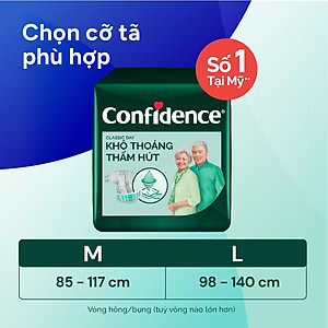 Thùng 3 gói Tã dán người lớn Confidence Classic Day khô thoáng thấm hút size M/L gói 20+3 miếng