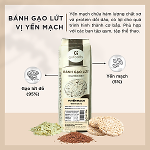 Bánh gạo lứt GUfoods (170g) - Không chiên dầu, Không đường, Từ gạo và ngũ cốc nguyên hạt, Lành mạnh, Phù hợp Eat clean, Ăn vặt healthy, Thực dưỡng, Tập gym, Thuần chay, Đa dạng hương vị