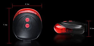 Đèn Hậu Xe Đạp Cảnh Báo- Chế Độ Đèn Led Siêu Sáng, Tia Laser Tạo Khoảng Cách An Toàn- Chính Hãng (Kèm Giá Đỡ)