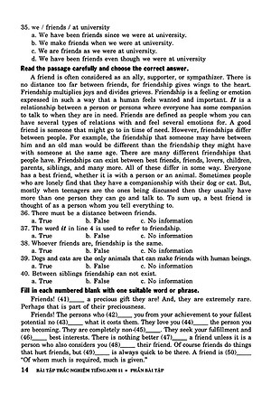 Sách Bài Tập Trắc Nghiệm Tiếng Anh 11 (Không Đáp Án)