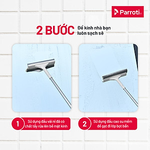 Cây lau kính, gạt chùi kính đa năng 2 đầu trong 1 - Parroti Shiny SN01