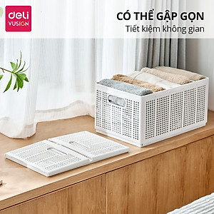 Hộp Nhựa Chia Ngăn DELI Có Thể Tháo Rời Xếp Chồng -Khay Nhựa Chia Ngăn Đựng Quần Áo Đồ