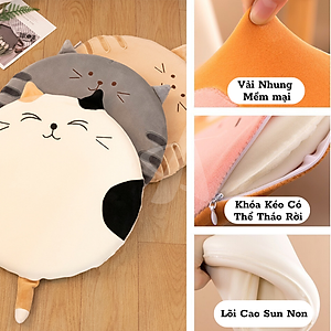 Đệm văn phòng ngồi bệt hình mèo cao cấp A phong cách Nhật Bản