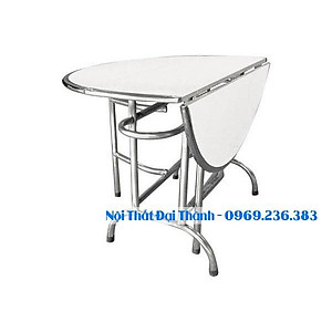 Bàn tròn inox 201 xếp 3 rộng 1m2 Đại Thành không rỉ sét bền bỉ