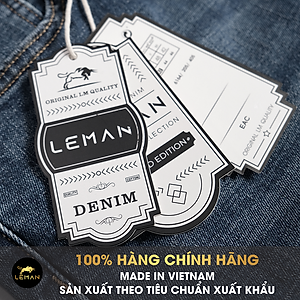 Quần Jean nam Leman xanh trơn JD03 - Slim Form