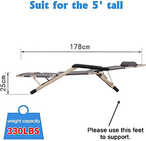 Ghế xếp thư giãn, Khung sắt cao cấp, Ghế xếp nằm ngủ trưa gấp gọn tiện lợi New Beginning