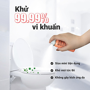 Xịt khử khuẩn bệ ngồi bồn cầu Su Star, Khử 99,99% vi khuẩn, ngăn ngừa lây nhiễm bệnh do dùng chung toilet 50ml