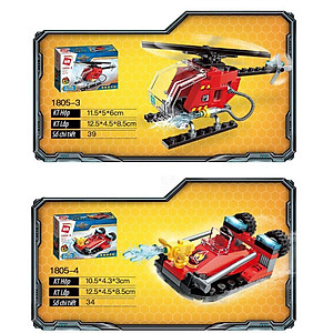 Đồ chơi lắp ghép Xe cứu hoả 8 trong 1 với 313 chi tiết Bằng nhựa ABS an toàn