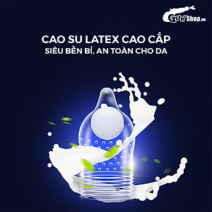 [Hộp 5 cái] Bao cao su Shell Love Bead - Gân nổi, kéo dài thời gian, bi tăng 1.5cm 