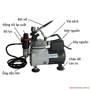 Máy Nén Khí Dùng Cho Bút Vẽ Mỹ Thuật AF18K-2 (Kèm sẵn bút vẽ)