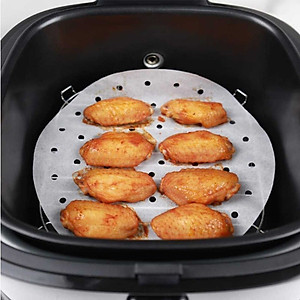 100 Tờ Giấy Nến Nồi Chiên 23cm Đục Lỗ Dùng Hấp Nướng Loại 1 Chính Hãng - Thấm Dầu Mỡ - An Toàn Cho Sức Khỏe