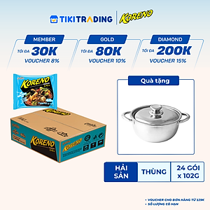 Thùng 24 Gói Mì Hải Sản Cay Koreno Premium