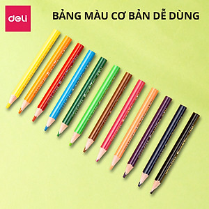 Bút Chì Màu Gốc Dầu Deli - Hộp 12 Màu Chì Học Sinh Chuyên Nghiệp - Màu Sắc Tươi Sáng Không Dễ Gãy - Quà Tặng Cho Bé