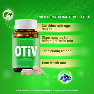 [Hộp 30v] Viên Uống Bổ Não OTIV Ecogreen Giảm Đau Đầu, Mất Ngủ, Tăng Trí Nhớ & Hoạt Huyết Não