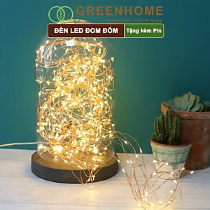 Dây Đèn Led Trang Trí Greenhome, Fairy Lights, Đom Đóm 1 Mét, 3 Chế Độ Sáng, Tặng Kèm Pin, Chịu Nước, Decor, Chụp Hình