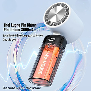 Quạt tích điện nén đá lạnh mini XM Youpin Losky LT-S3213 siêu mát pin khỏe, sử dụng cầm tay để bàn đeo cổ, kèm đế giữ điện thoại - Hàng nhập khẩu