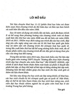 Sách Tài Liệu Chuyên Hóa Học 11 -12 Tập 1 - Hóa Học Hữu Cơ