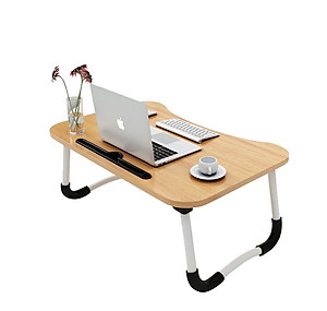 Bàn Học Gấp Gọn Thông Minh Có Khe Để Ipad- Màu CaFe Sữa