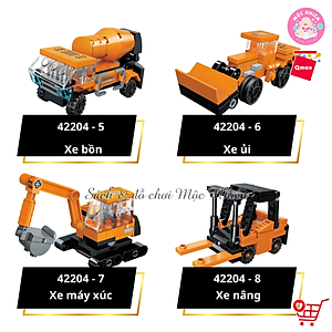 Đồ Chơi Xếp Hình Lắp Ráp 8 in 1 Qman 42204 - Xe Xây Dựng Xe Vận Tải Hạng Nặng (463 mảnh ghép) - Dành cho bé từ 6 tuổi