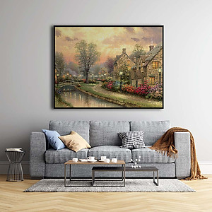 Tranh canvas trang trí tường phong cảnh Châu Âu cổ điển phong cách sơn dầu - PC002