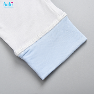 Bộ quần áo sơ sinh cài chéo, tay raglan phối màu vải Bamboo cao cấp Haki BB036, set dài tay cho bé trai bé gái từ 2,5 - 8kg, bộ sơ sinh sợi tre cho bé hàng chính hãng HAKI