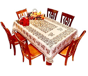 Khăn trải bàn PAULEE WLG-751 hoa văn nhũ vàng (152cm x 228cm)