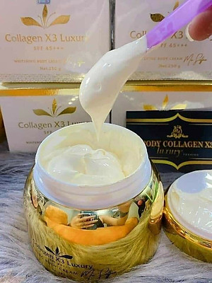 Kem Body Luxury Collagen X3 và Gel Tẩy Tế Bào Chanh Bạc Hà