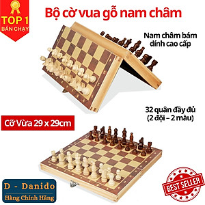 Cờ vua D Danido, bộ cờ vua nam châm bằng gỗ thông tự nhiên - Hàng chính hãng