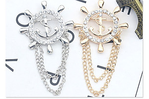 Cài áo nam - ghim cài áo nam mỏ neo bánh lái - cài áo phong thủy tài lộc cho nam