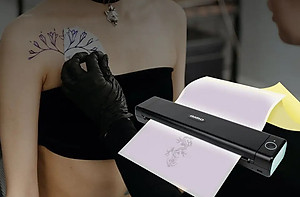 Máy Scan, In Hình Xăm Di Động A4 M08F AIMO - In giấy nhiệt - Kết nối Bluetooth in trực tiếp từ điện thoại, máy tính bảng, PC - Hàng chính hãng Aimo