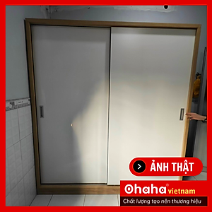 [Kèm Ảnh Thực Tế - Miễn phí vận chuyển & Lắp đặt] TỦ QUẦN ÁO GỖ CÔNG NGHIỆP 2 CÁNH LÙA KIỂU VINTAGE OHAHA - VI001