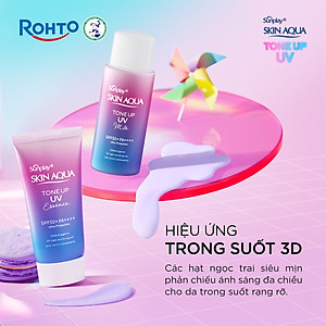 Sữa chống nắng nâng tông Skin Aqua Tone up Lavender cho da tối màu & da vàng Sunplay Skin Aqua Tone Up UV Milk Lavender SPF 50+ PA++++ 50g
