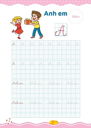 Sách Vở luyện viết hạ cỡ chữ - chữ ô li nhỏ. Quyển 1: Chữ hoa